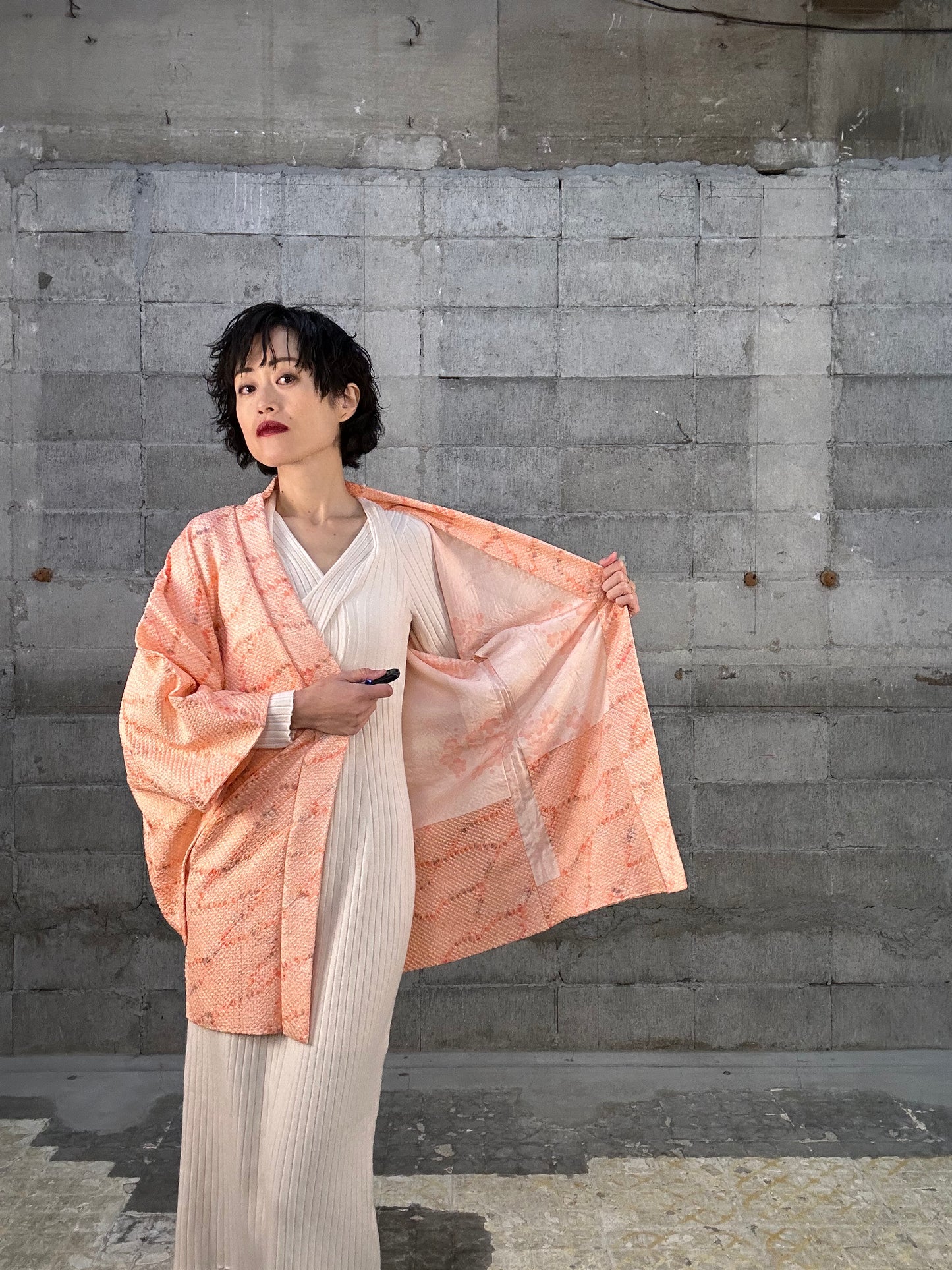 SHIBORI HAORI "014 kikagaku, awai"