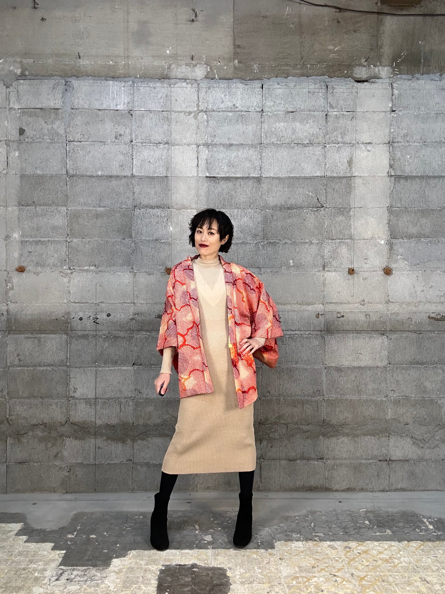 SHIBORI HAORI "011 kumo hana"