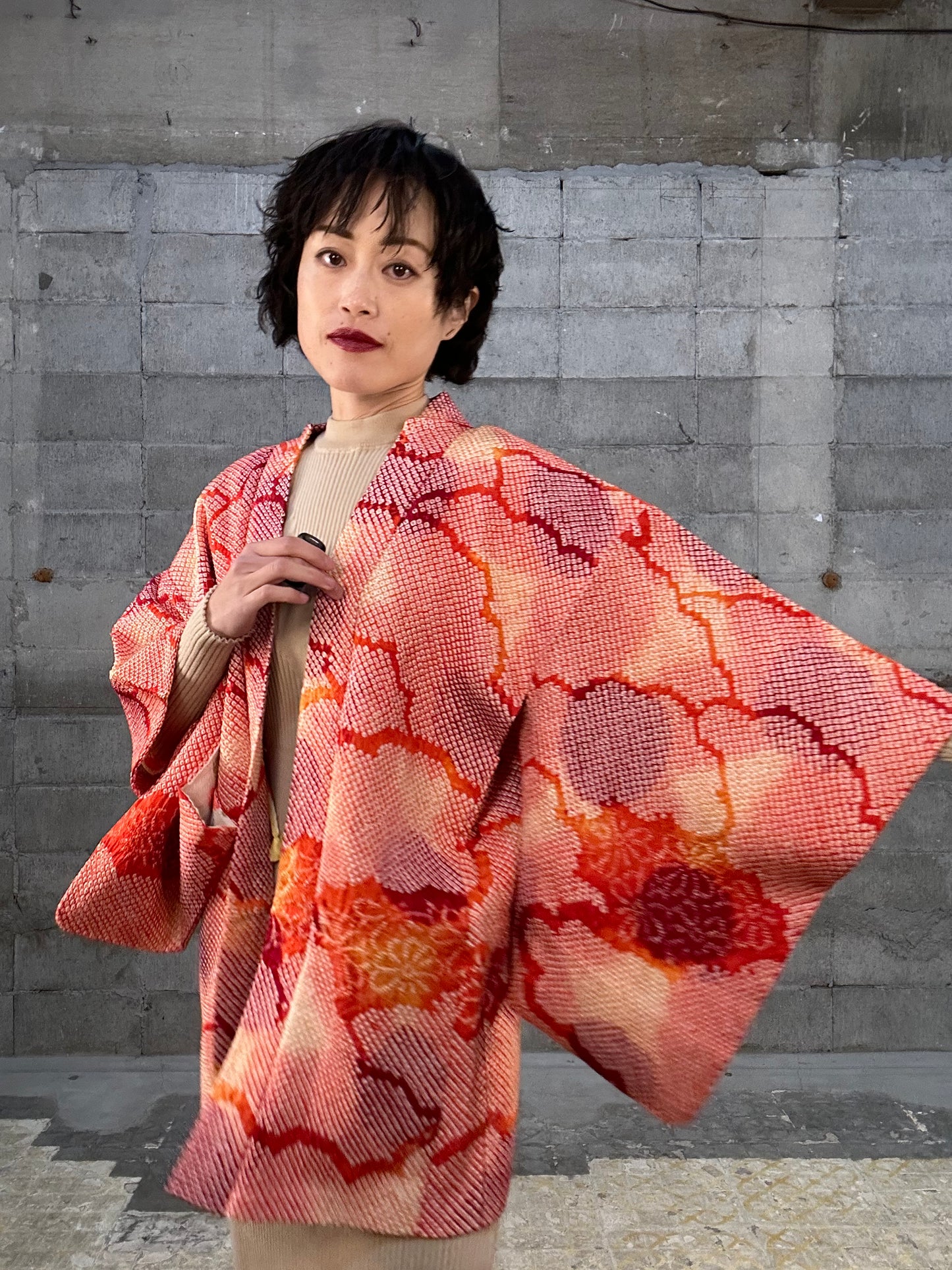 SHIBORI HAORI "011 kumo hana"