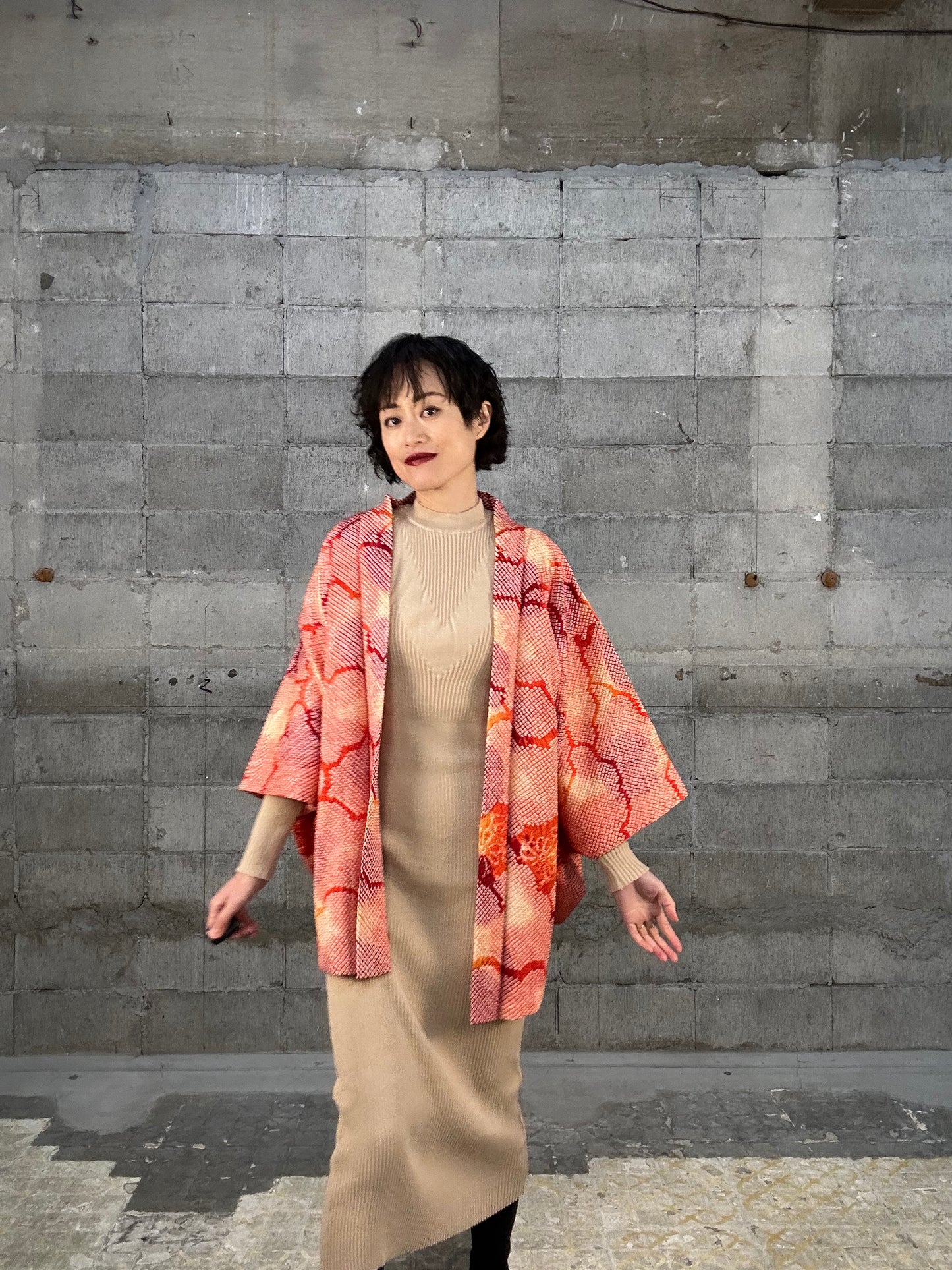 SHIBORI HAORI "011 kumo hana"