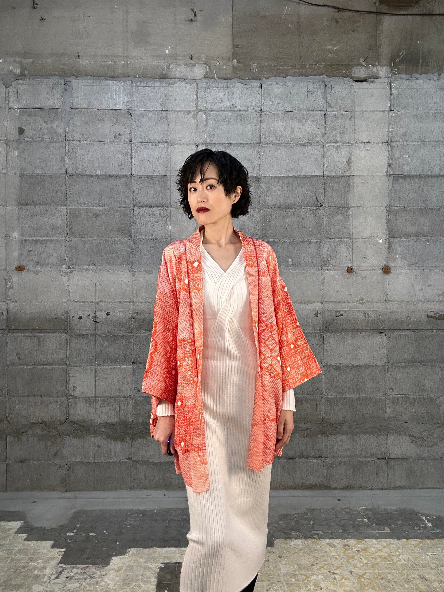 SHIBORI HAORI "015 aka mizutama"