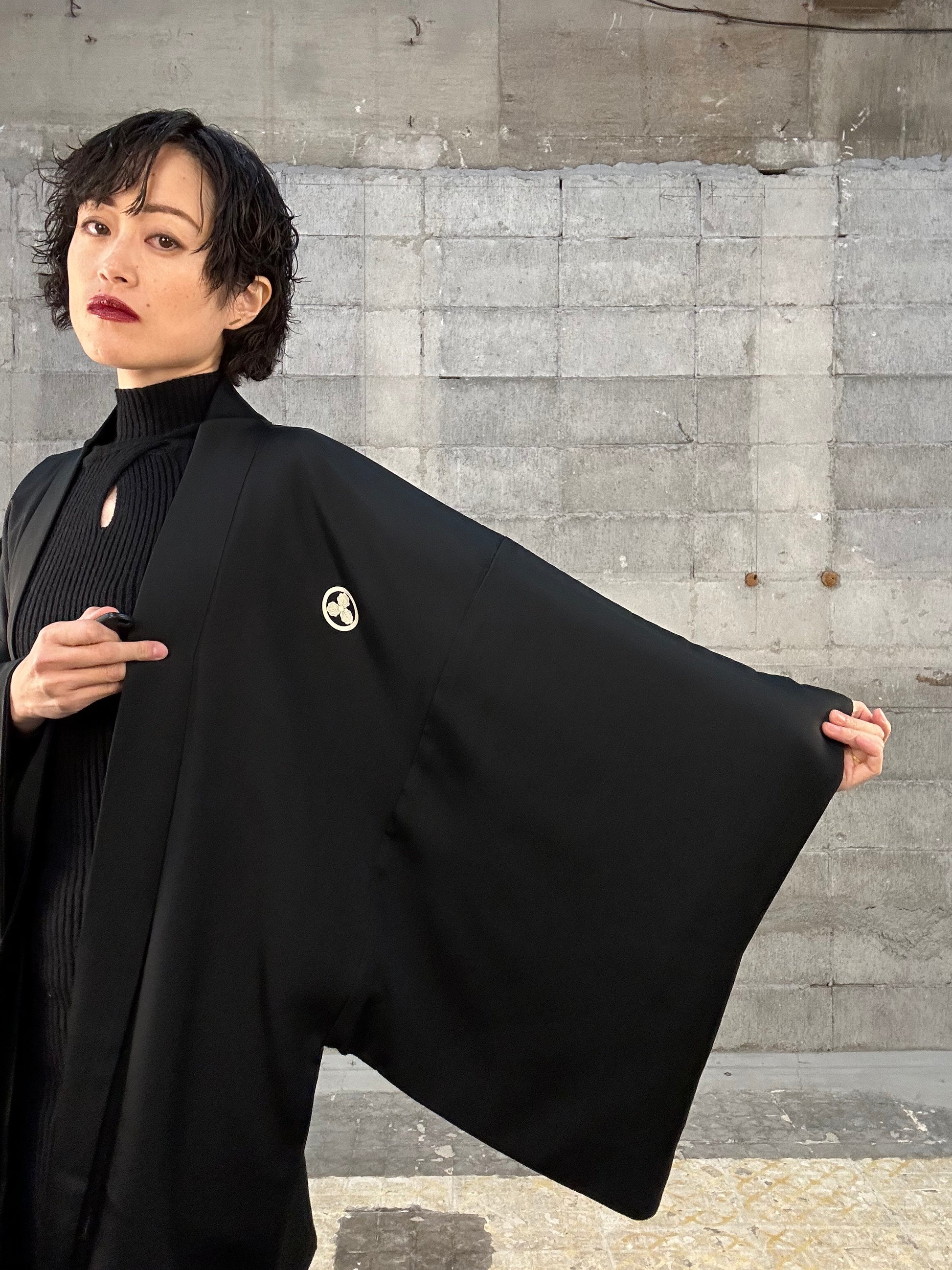 Machiko Ryu VINTAGE KUROMONTSUKI HAORI