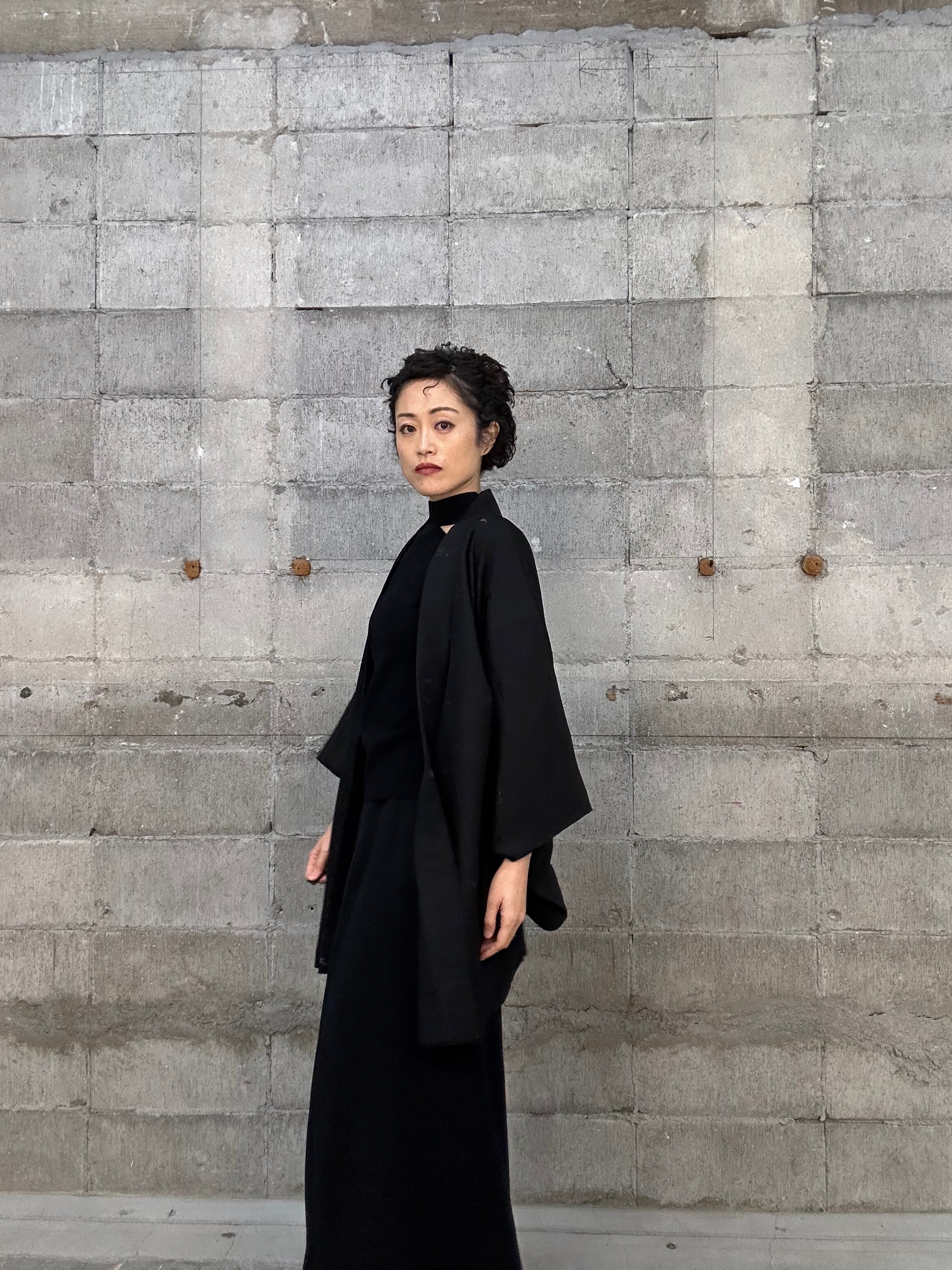 bishool WoolGabardine KIMONO Drape Haori | nate-hospital.com