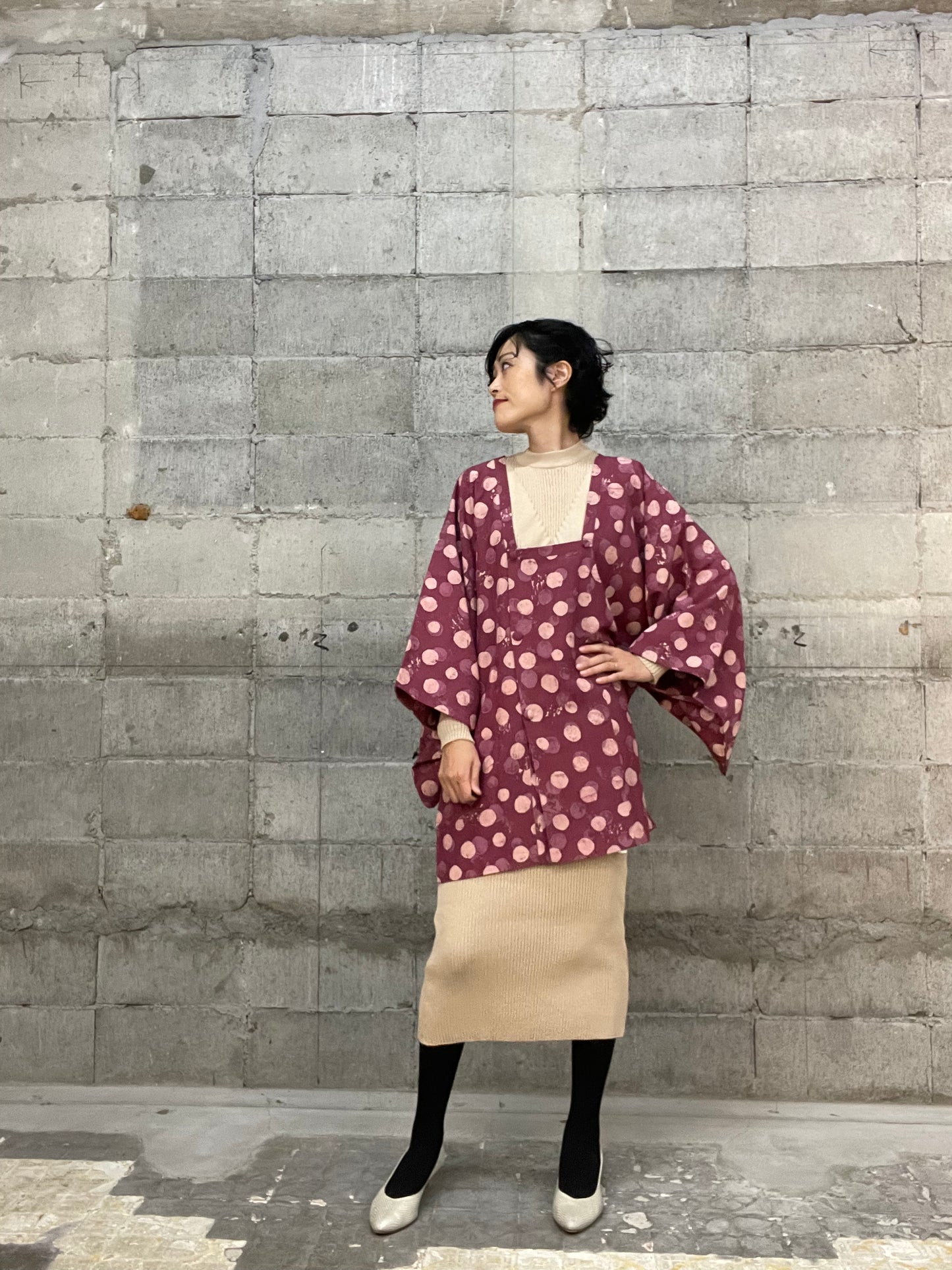 VINTAGE KAWAII HAORI "murasaki, mizutama"