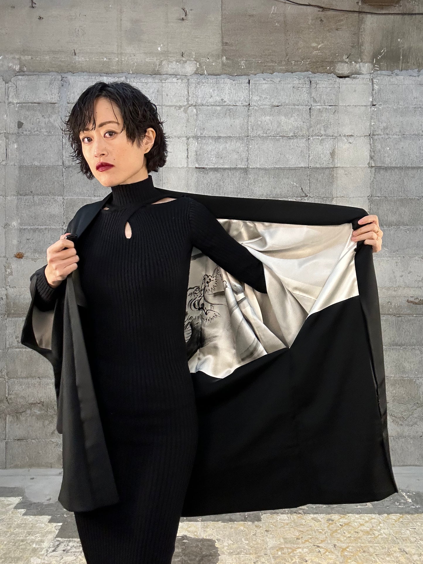 Machiko Ryu VINTAGE KUROMONTSUKI HAORI