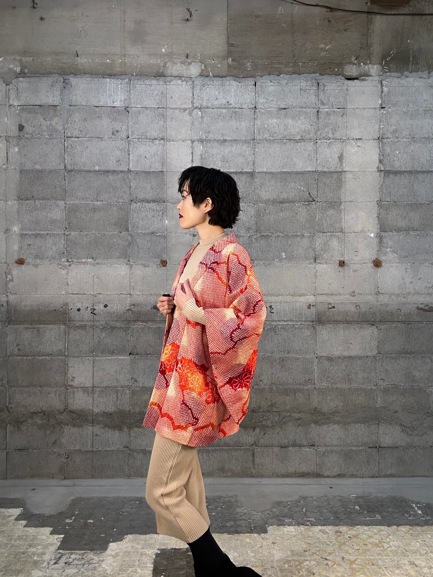 SHIBORI HAORI "011 kumo hana"