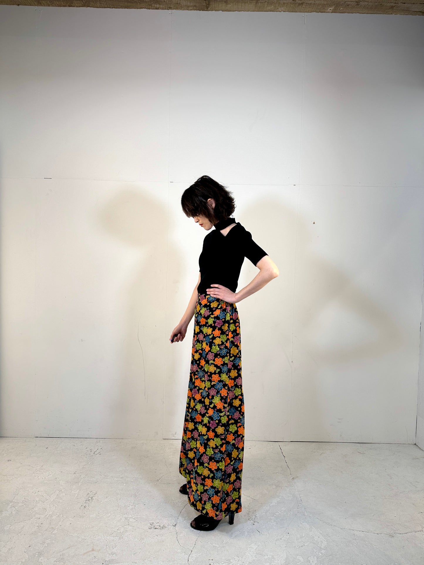 003_KIMONO DRESSY elastic waist pants upcycled from Japanese kimono & Tsuke-eri