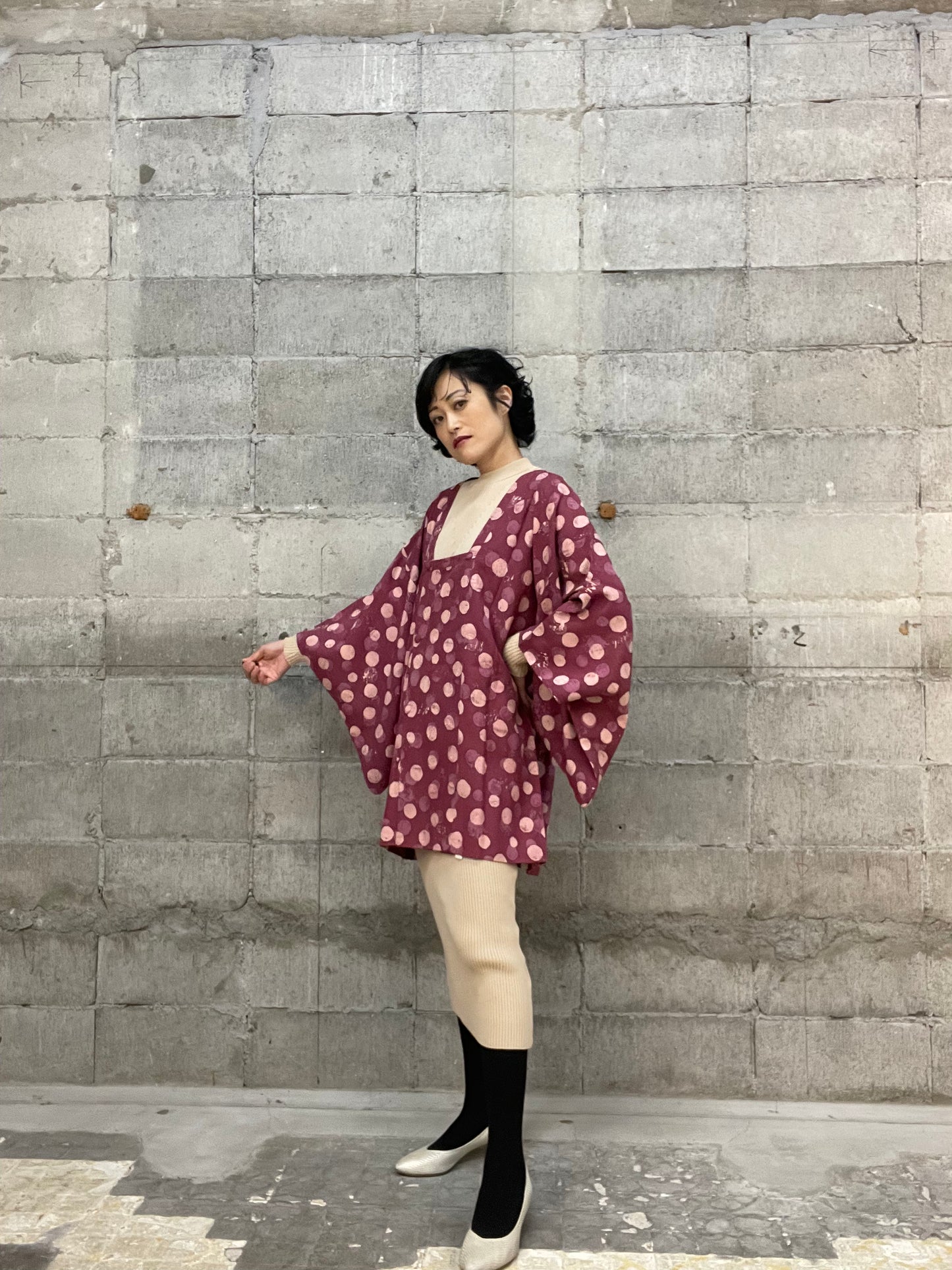 VINTAGE KAWAII HAORI "murasaki, mizutama"